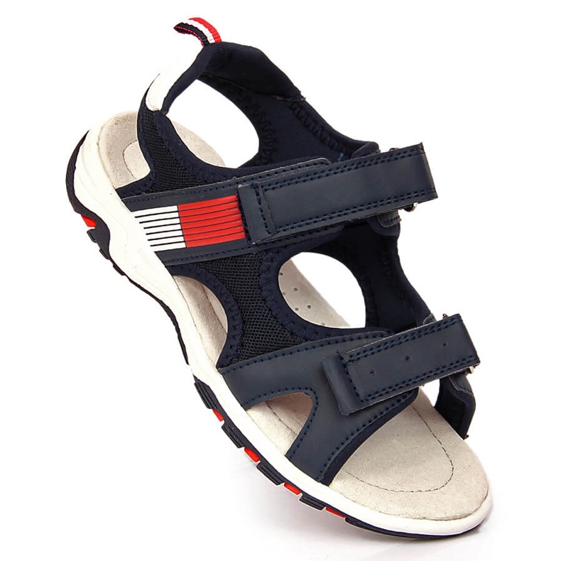 Marineblaue Sandalen mit Klettverschluss von American Club für Jungen 1