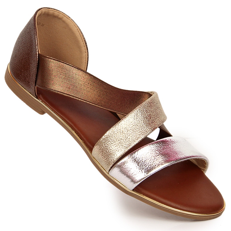 Damensandalen mit Gummiband, gold Jezzi golden 1