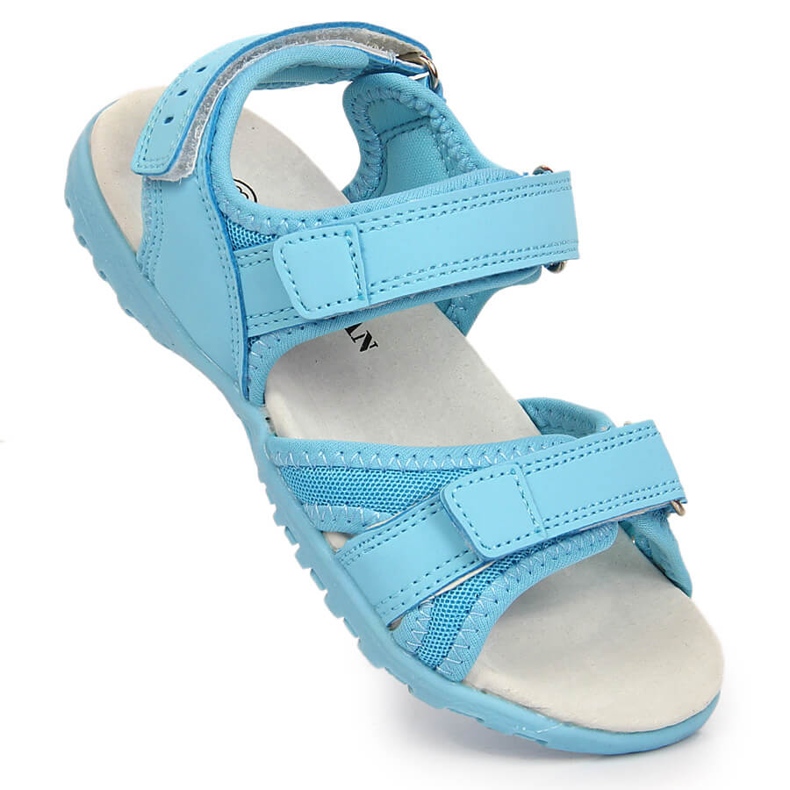Blaue Kindersandalen mit Klettverschluss von American Club 1