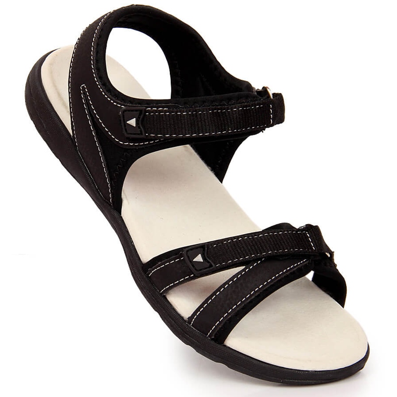 American Club Sport-Sandalen für Damen mit schwarzem Klettverschluss 1