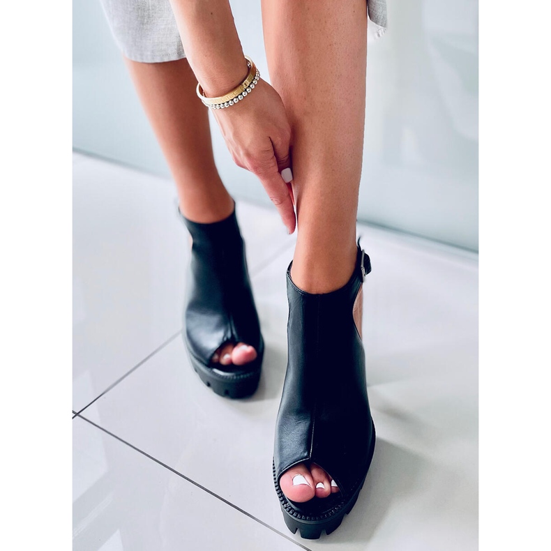 Sandalen auf der Plattform Rome Black schwarz 1