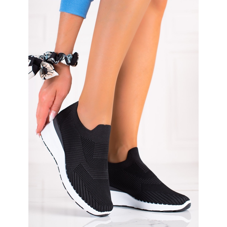 SHELOVET Keil-Slip-On-Schuhe schwarz 1