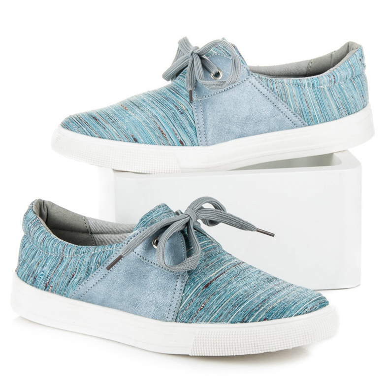 Kylie Turnschuhe mit ethnischem Muster blau 1