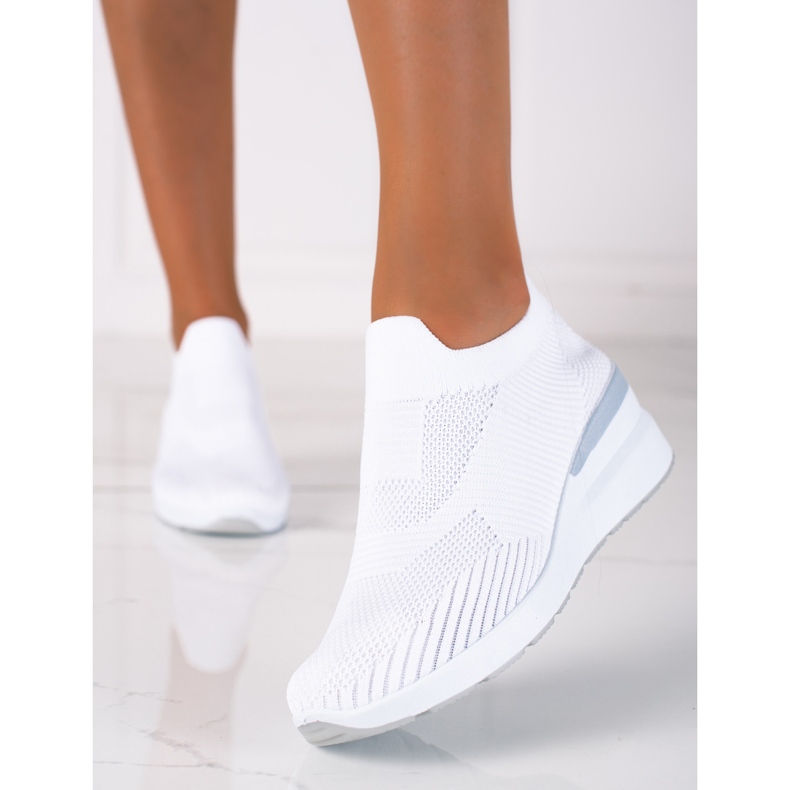 SHELOVET Keil-Slip-On-Schuhe weiß 2