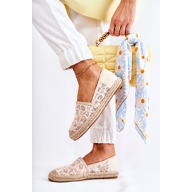 S.Barski Klassische Damen-Espadrilles Openwork Beige Catris 2