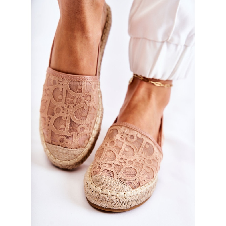 S.Barski Klassische durchbrochene Espadrilles für Damen Nude Catris beige 2