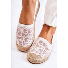 S.Barski Klassische weiße Catris durchbrochene Espadrilles für Damen 1
