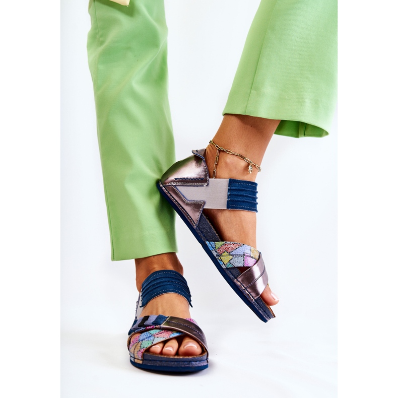 Ledersandalen mit Ripp Maciejka 03375 Blau 2