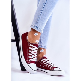 Klassische Damen-Turnschuhe gebunden Burgund Be Mine rot 1