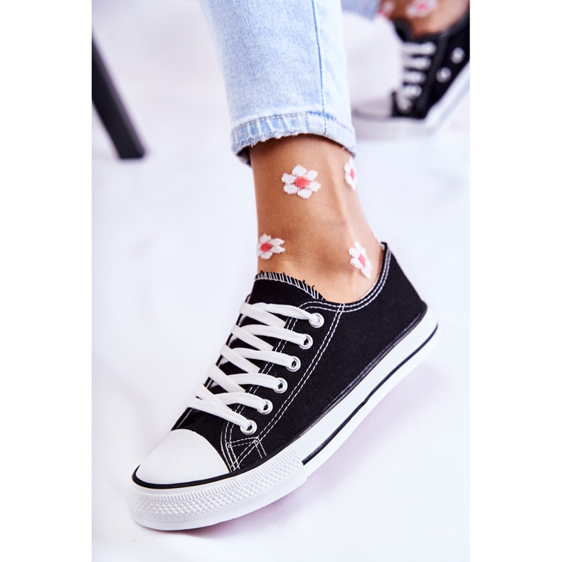 PJ1 Klassische Damen-Turnschuhe gebunden schwarz Be Mine 1