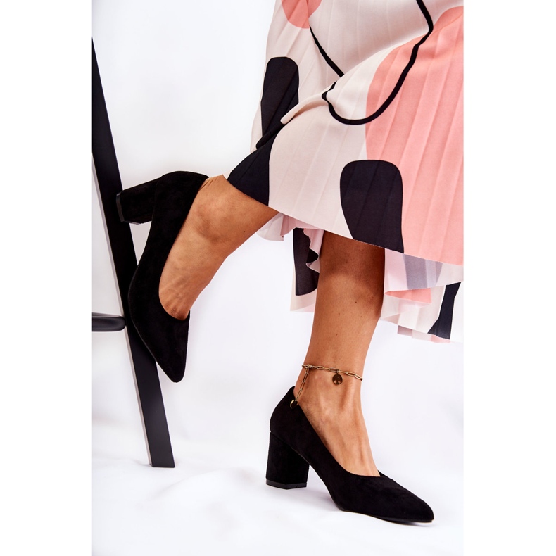 PS1 Klassische Wildlederpumps auf einer Stange Schwarz Lency 2