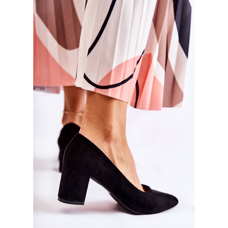 PS1 Klassische Wildlederpumps auf einer Stange Schwarz Lency 1