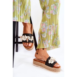 PS1 Damenhausschuhe auf der Plattform mit Muscheln schwarz Tolia 2