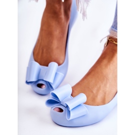 PH1 Gummi-Ballerinas für Damen mit Schleife, blaues Blümchen 2