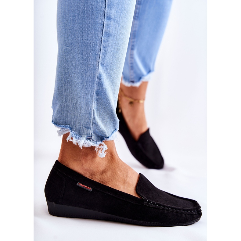 PH1 Schwarze Keil-Loafer aus Wildleder für Damen La Cava 1