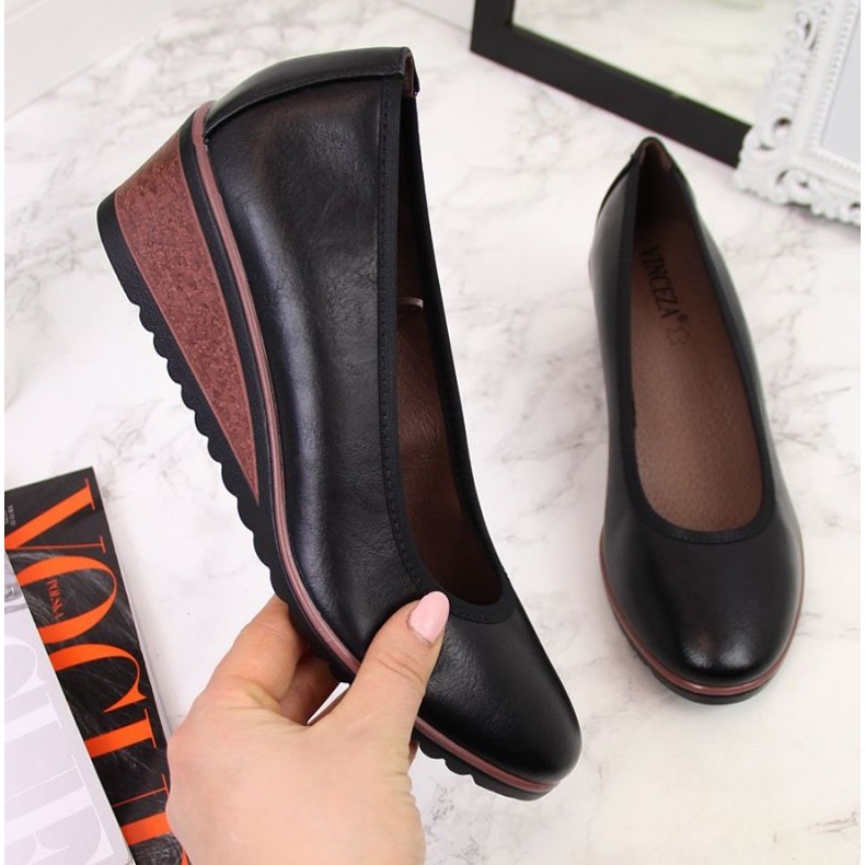 Schwarze Keilpumps W Vinceza 1