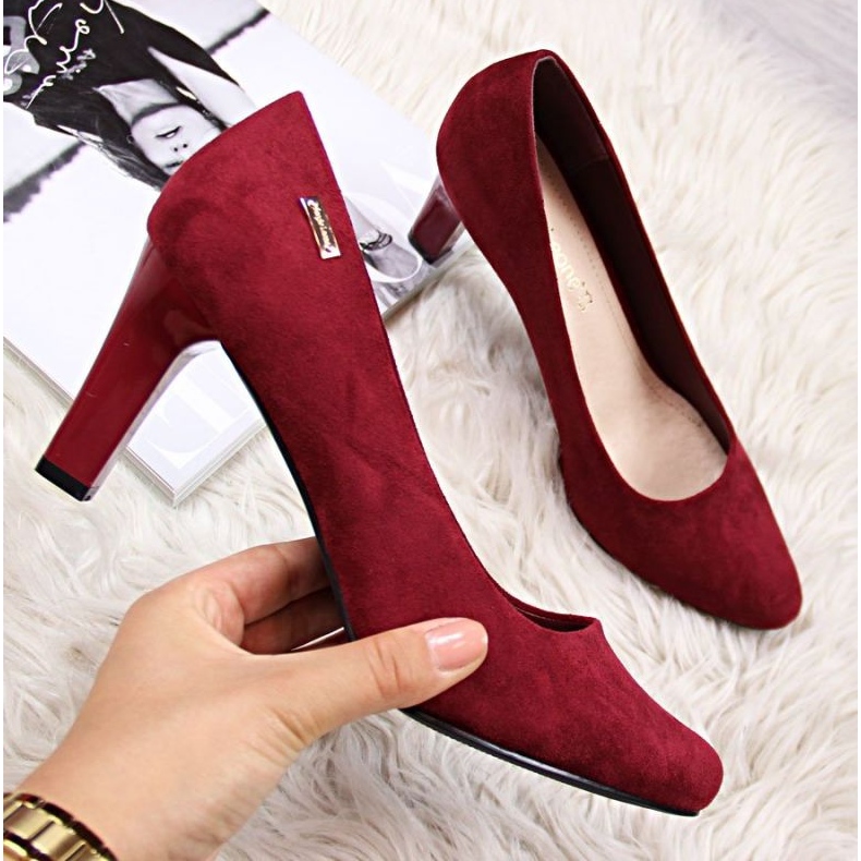 Burgund Wildlederpumps W Sergio Leone rot 1