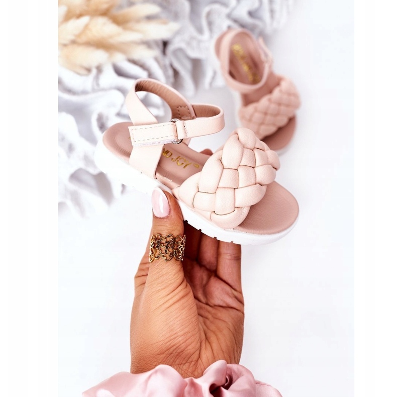 Mädchensandalen mit rosa Geflecht 5