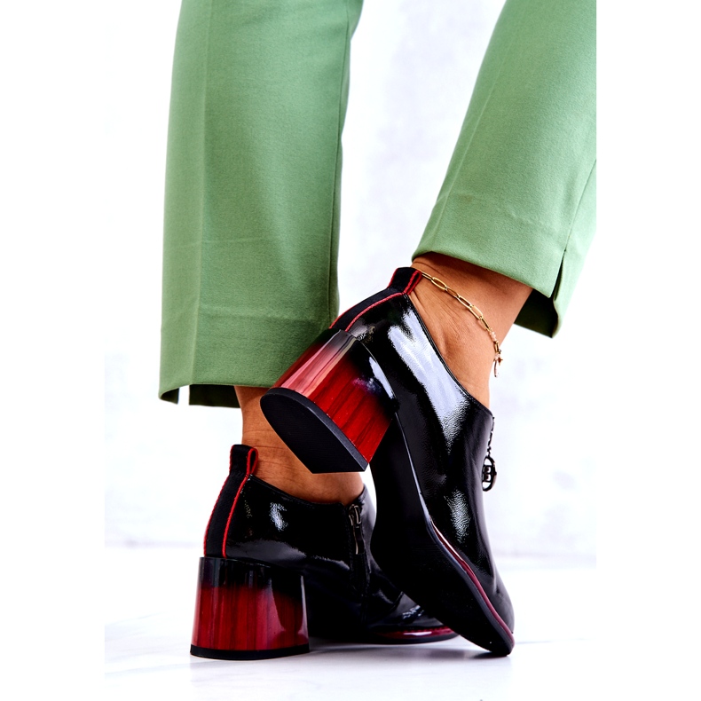 S.Barski Lackierte modische Schuhe an einem schwarz-roten Lorena-Pfosten 4