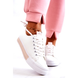 PS1 Damen-Sneaker aus Leder Weiß-Beige Mikayla 1