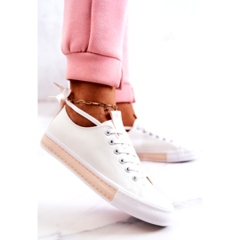 PS1 Damen-Sneaker aus Leder Weiß-Beige Mikayla 3