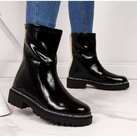 BM Schwarz lackierte Damenstiefel W S. Barski 2