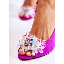 PA2 Modische Wildleder-Pumps-Sandalen mit Fuchsia-Meriss-Dekoration rosa 2