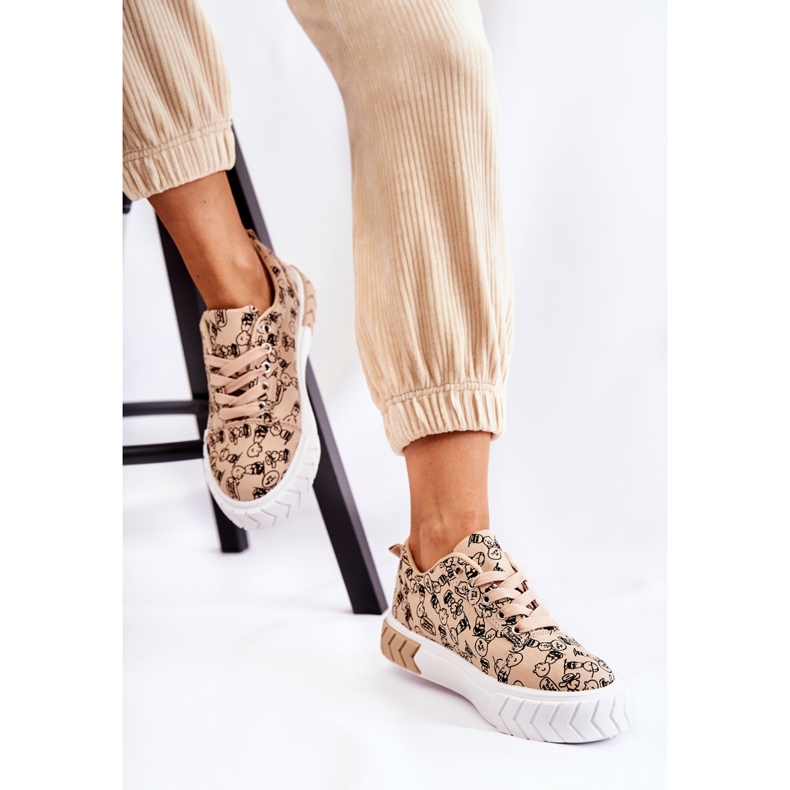 PS1 Damen Turnschuhe Sportschuhe W Print Beige Vorderseite 1