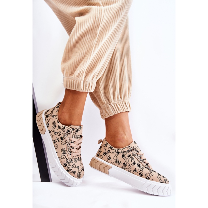 PS1 Damen Turnschuhe Sportschuhe W Print Beige Vorderseite 2