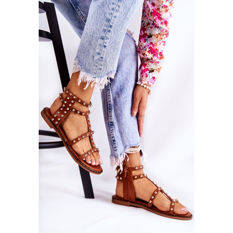 PG1 Damensandalen mit Nieten Brown Cavos braun 1