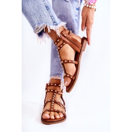 PG1 Damensandalen mit Nieten Brown Cavos braun 2