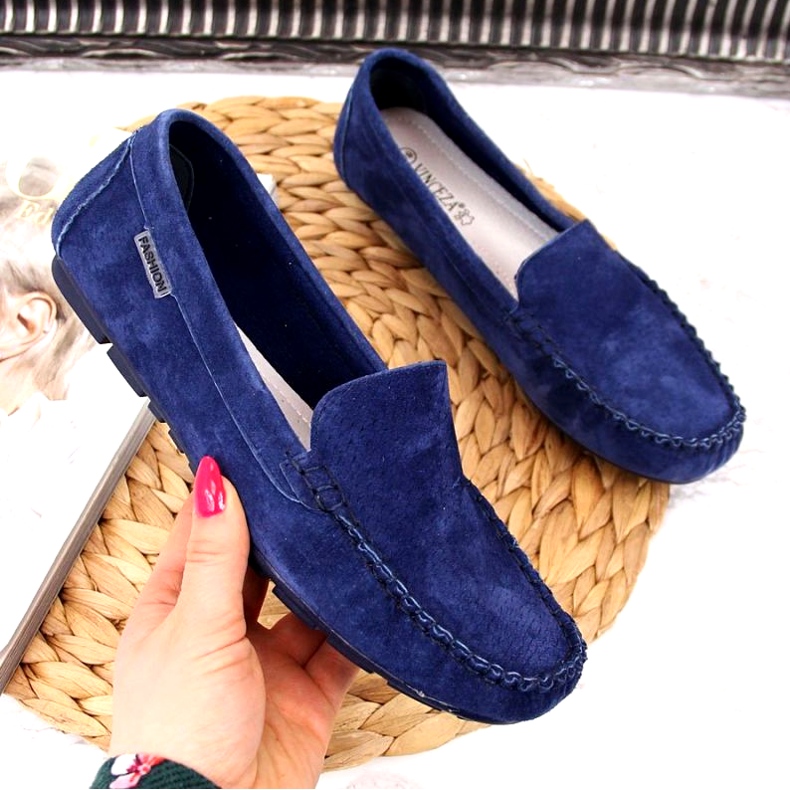 Marineblaue Lederschuhe W Vinceza 1