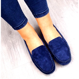 Marineblaue Lederschuhe W Vinceza 2