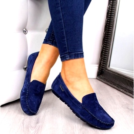 Marineblaue Lederschuhe W Vinceza 3