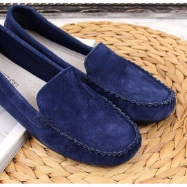 Marineblaue Lederschuhe W Vinceza 4