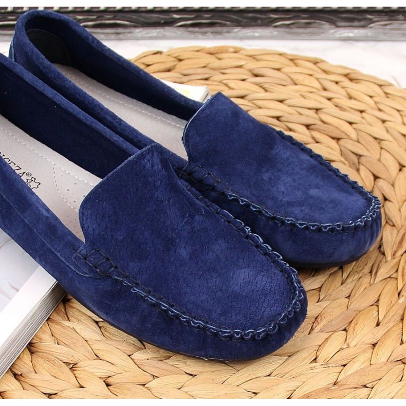 Marineblaue Lederschuhe W Vinceza 4
