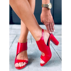 Jessica Rote Sandaletten mit hohen Absätzen 1