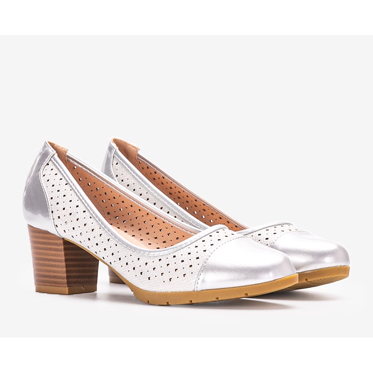 Alexandria silberne durchbrochene Pumps 1