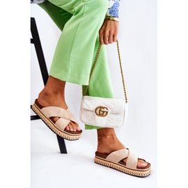 PG1 Wildlederhausschuhe für Damen auf einer beigefarbenen Jossie-Plattform 2