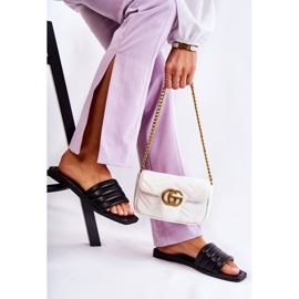 PG1 Schwarze Lederhausschuhe für Damen mit Steppung Raula 1