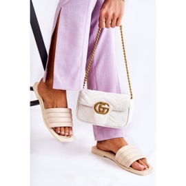 PG1 Damen Lederhausschuhe mit Steppung Beige Raula 2