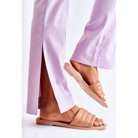 PG1 Damen Lederhausschuhe mit Steppung dunkelbeige Raula 2