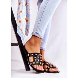 PG1 Klassische Damenhausschuhe mit Verzierungen Schwarz Scotlyn 1