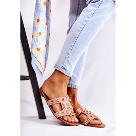 PG1 Klassische Damenhausschuhe mit Verzierungen Pink Scotlyn rosa 1