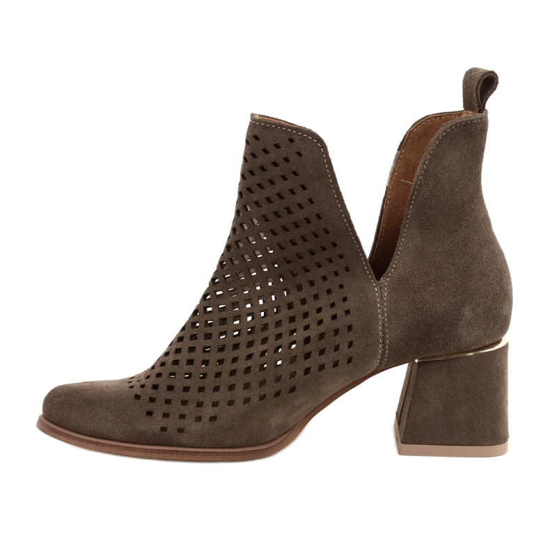 Lewski Shoes Durchbrochene Wildlederstiefel Lewski Schuhe 3165 Erdvelours braun 3