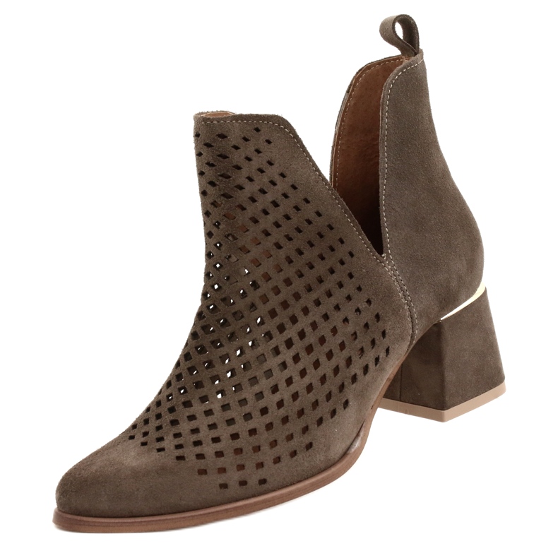 Lewski Shoes Durchbrochene Wildlederstiefel Lewski Schuhe 3165 Erdvelours braun 5