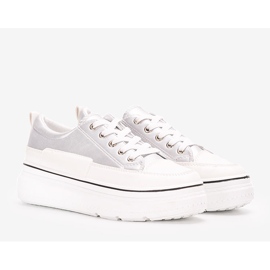 Silberne Turnschuhe auf der Anastaz-Plattform weiß 1