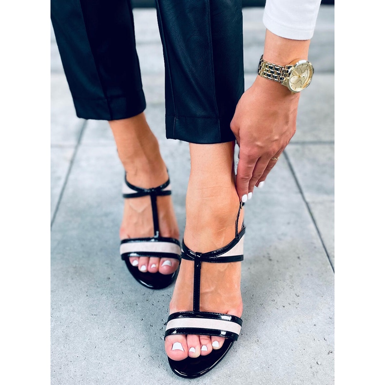 Penny Apricot Stiletto-Sandalen beige schwarz 1