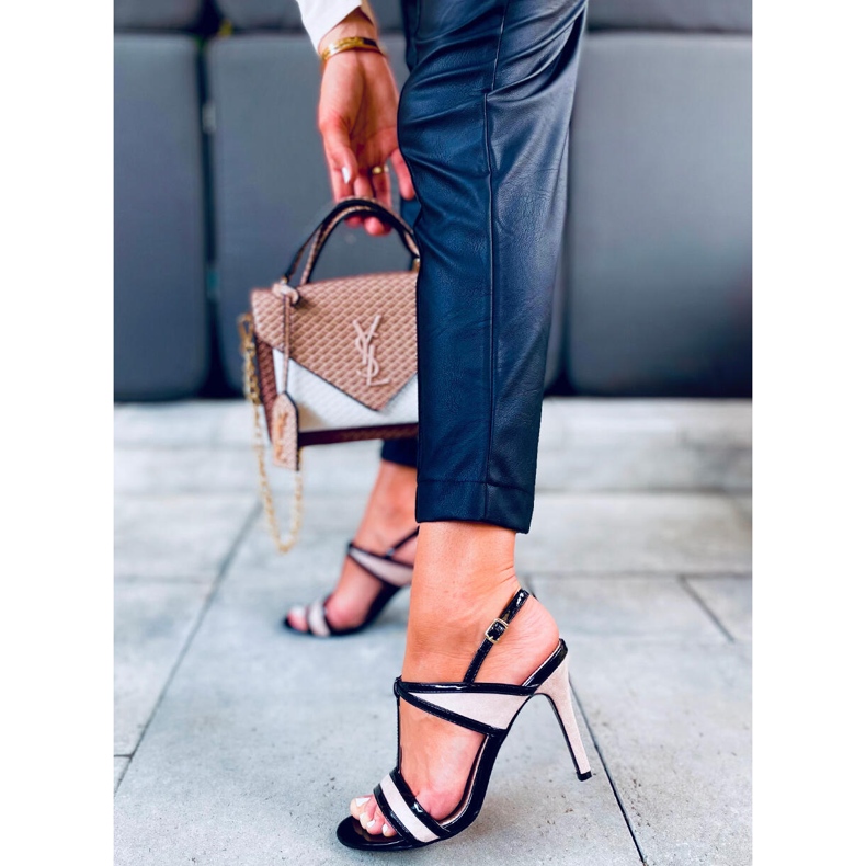 Penny Apricot Stiletto-Sandalen beige schwarz 2