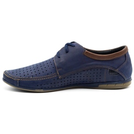 Mario Pala Durchbrochene Herrenschuhe 563 marineblau braun 2
